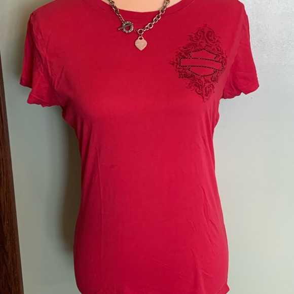 Harley Davidson short sleeve red size L - Picture 1 of 2